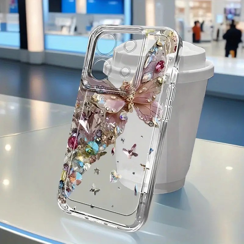 Capinha Capa transparente Anti-impacto Borboleta Desenho para Redmi POCO F3 F5 X4 11 12 Note 12 Pro 5G 12S 4G 13 k70e