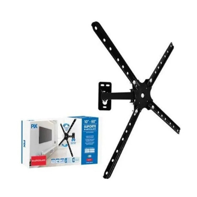Suporte Rotacao Inclinacao Articulacao Aco Carbono Ajustavel TV Monitor 10 60 Polegadas 30Kg