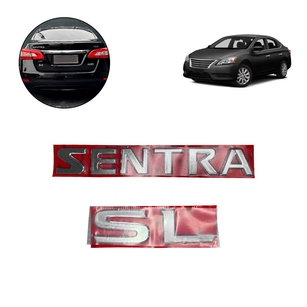 Par Emblema Letreiro SL Sentra Cromado 2009 10 11 12 a 2019