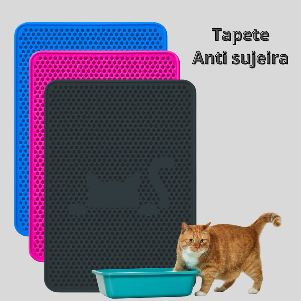 Tapete Higiênico Para Gatos Coletor Anti Sujeira Limpa Patas Coletor De Areia Disponível em Três Cores