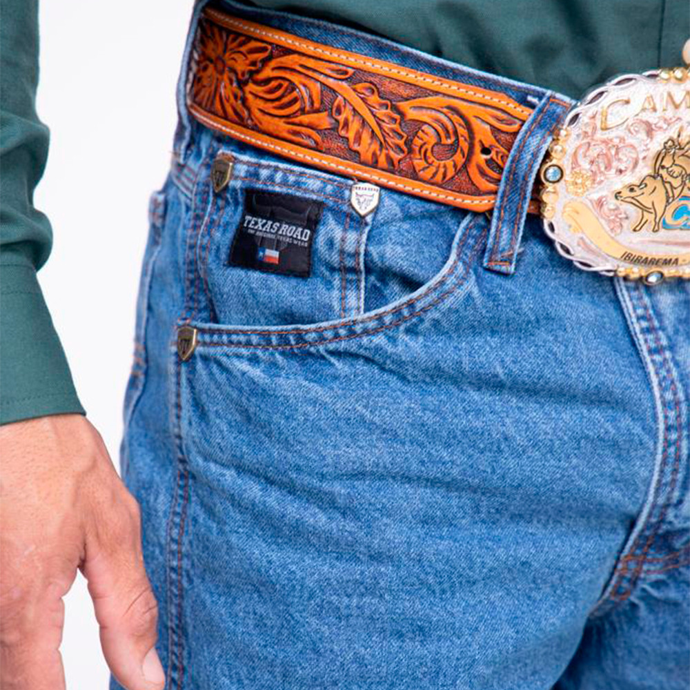 Calça Jeans Masculina Texas Road Country | Modelo Tradicional Hiper 100% Premium