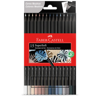 Lápis de cor SuperSoft 15 cores neutras 120715SOFTCN Faber-Castell em Oferta na Shopee