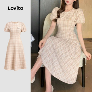 Vestido com botão de impressão xadrez-DRB150PAD1619 em Oferta na Shopee