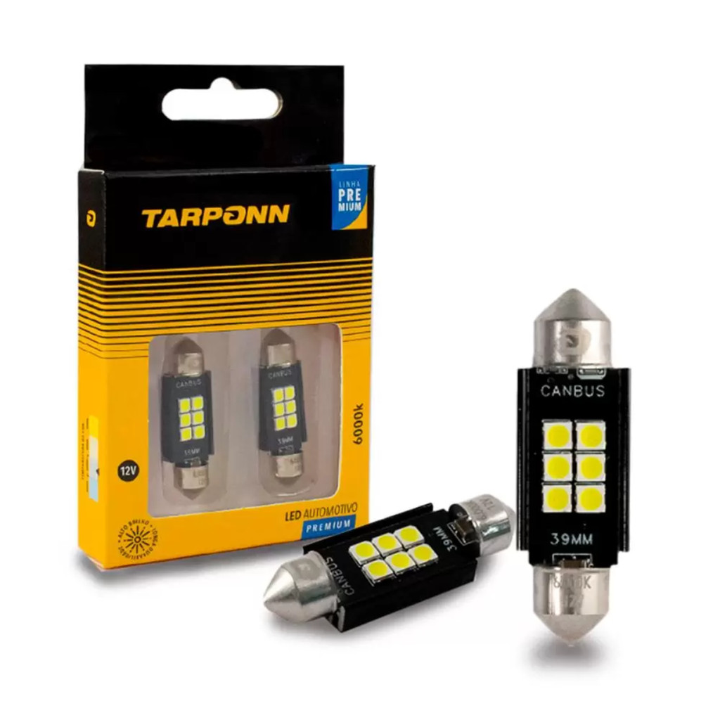 Par Lampada Led Tarponn Torpedo Canbus Premium 39mm 12v 6.000k em Oferta na Shopee