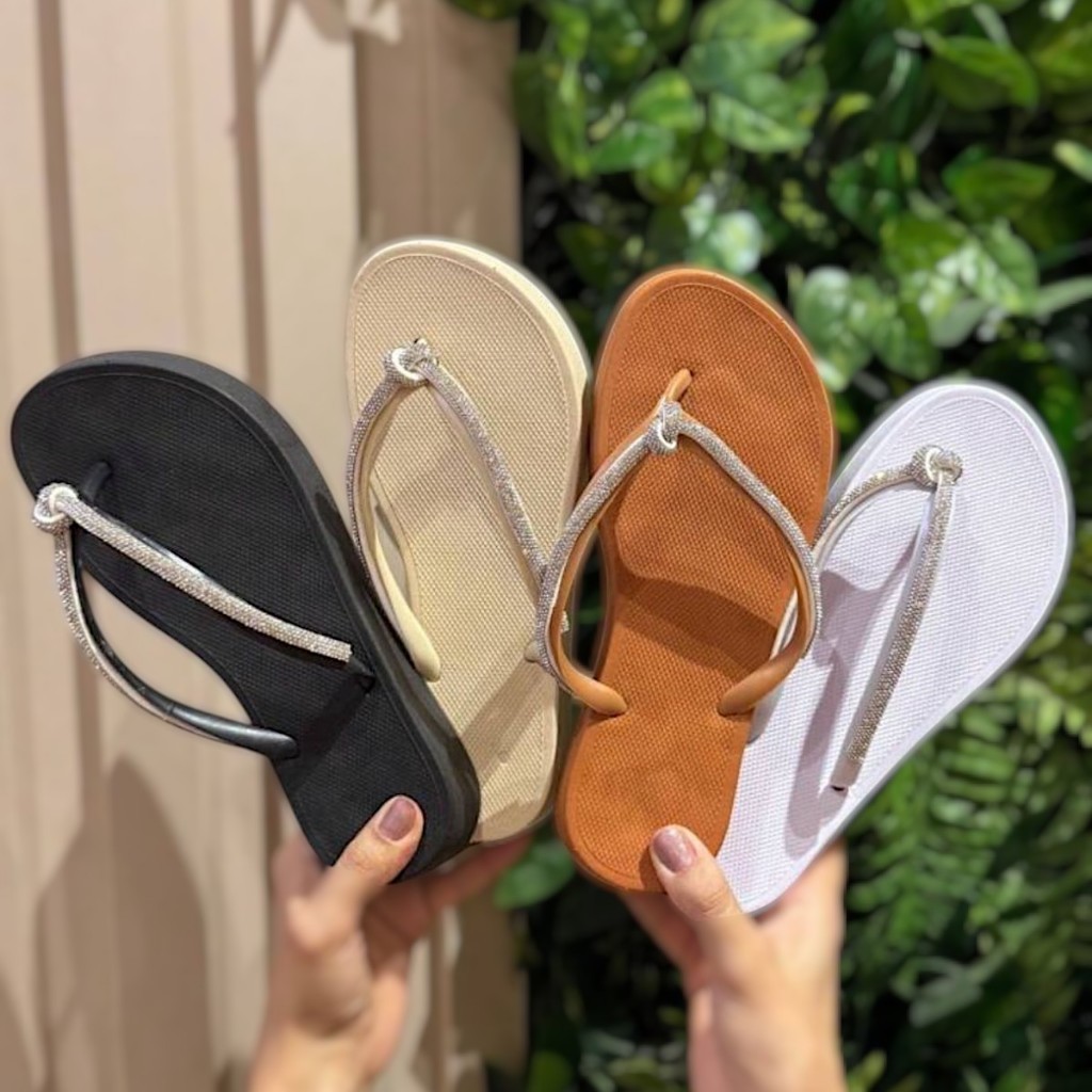 Chinelo Feminino Nuvem Brilhante Confortavel Plataforma Strass Lançamento