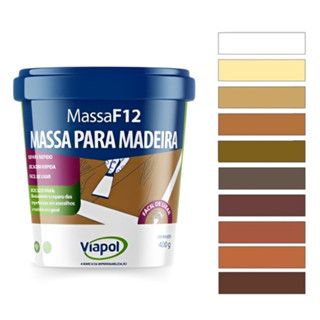 Massa Para Madeira F12 Calafetar Correção 400g Viapol Variadas Cores Mdf Verniz Fácil Aplicação Resistente em Oferta na Shopee