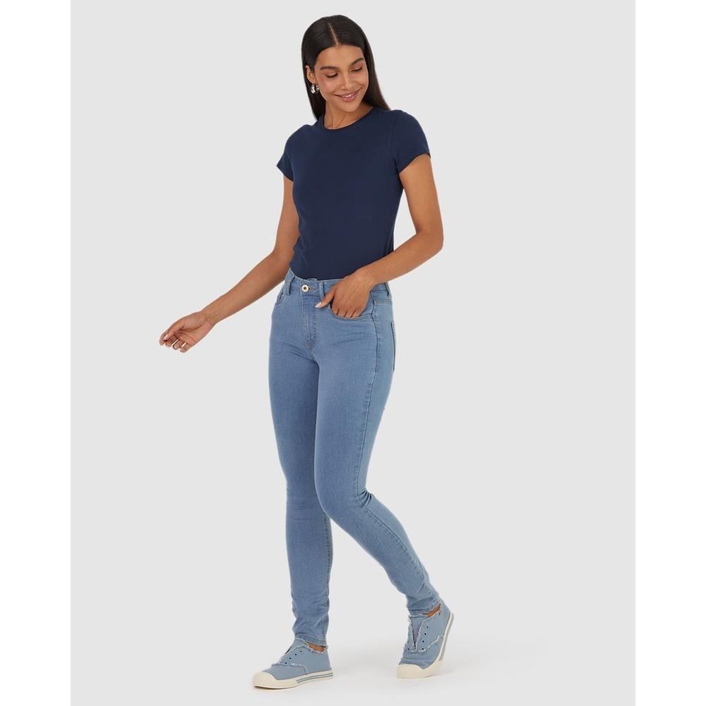 Calça Feminina Skinny Cintura Média Em Flex Jeans em Oferta na Shopee