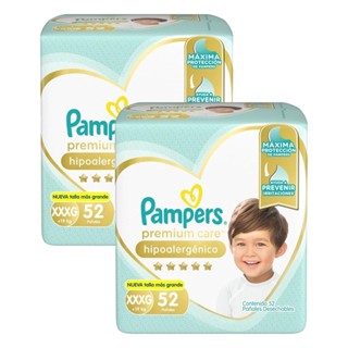 Kit 2 Fraldas Pampers Premium Care XXXG com 52un cada em Oferta na Shopee