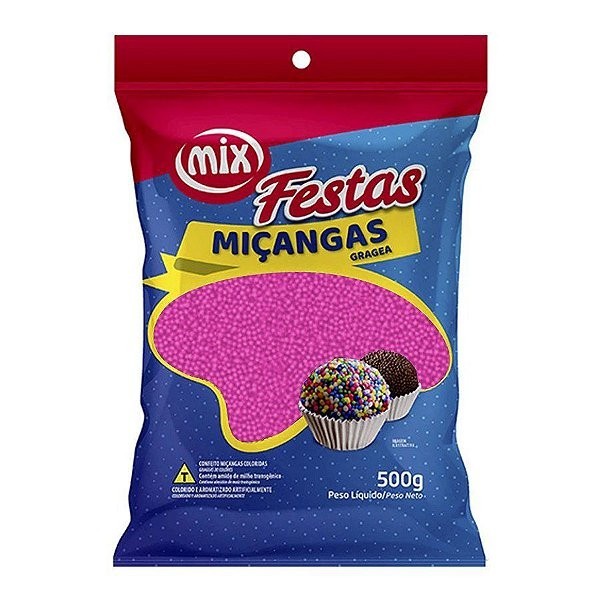 Confeito Miçanga Rosa - 500g - 1 Unidade - Mix em Oferta na Shopee