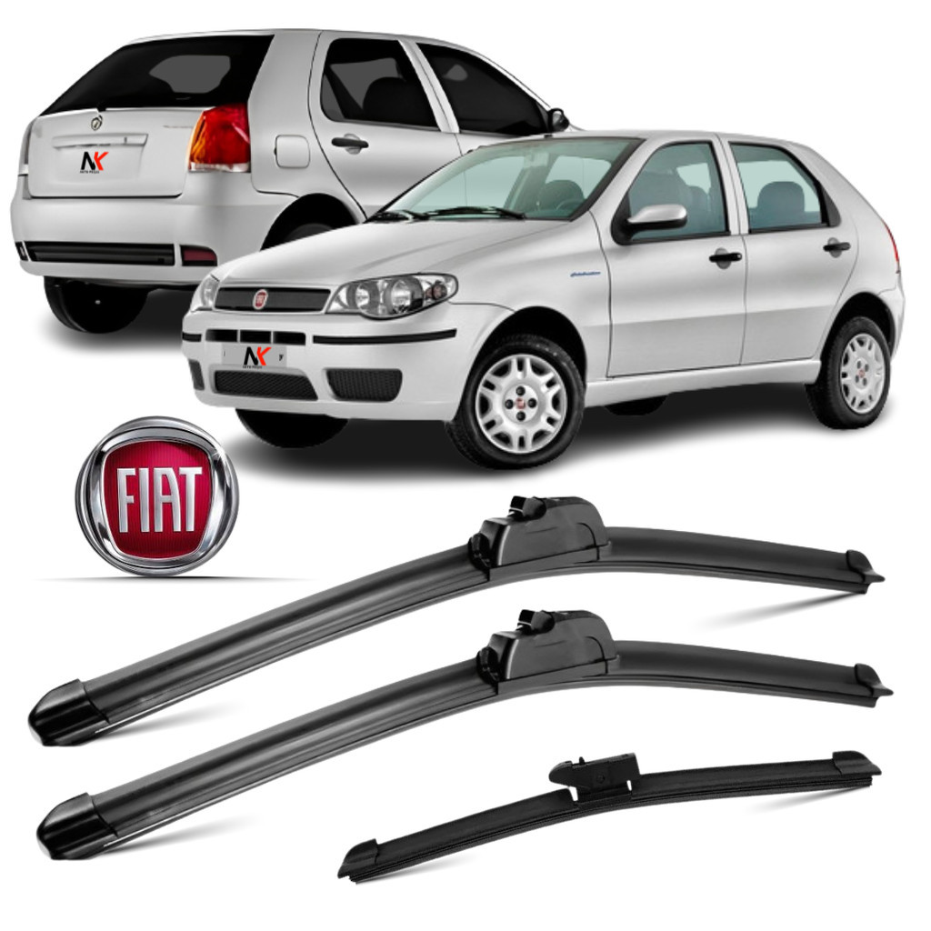 Kit/Par Palheta Parabrisa Dianteiro + traseiro Fiat Palio 2004 á 2015 em Oferta na Shopee