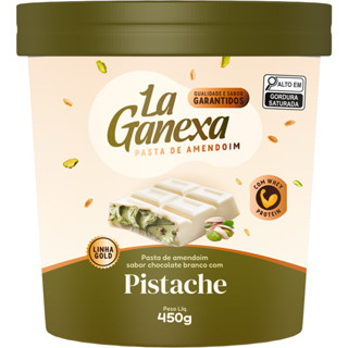 Pasta de Amendoim La Ganexa Pistache e Chocolate Branco Combinada com uma boa Dose de Whey Protein em Oferta na Shopee