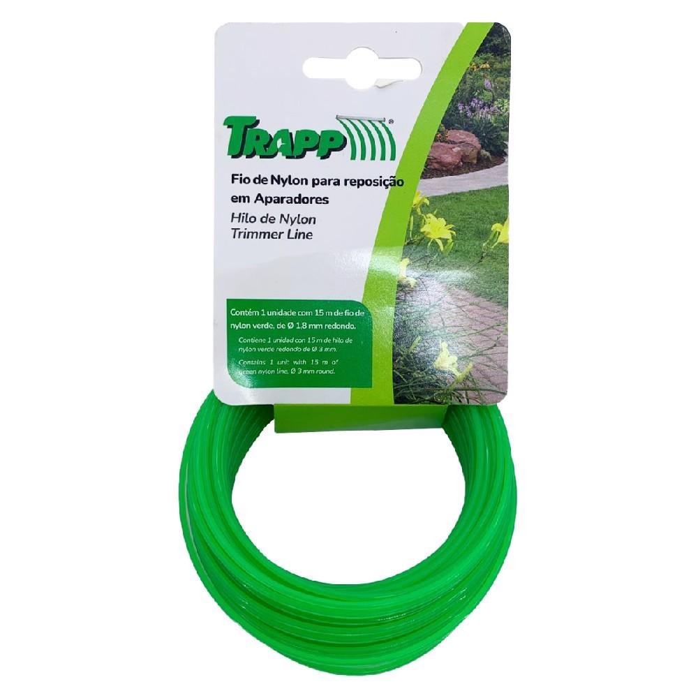 Fio De Nylon Para Aparador de Grama 15m x 1,8mm (3910010) - Trapp em Oferta na Shopee