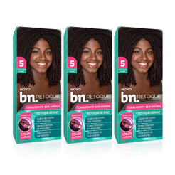 Kit Tonalizante Castanho Claro 5.0 Sem Amônia 90g Retoque Raiz bn.Cachos (3 Unidades)