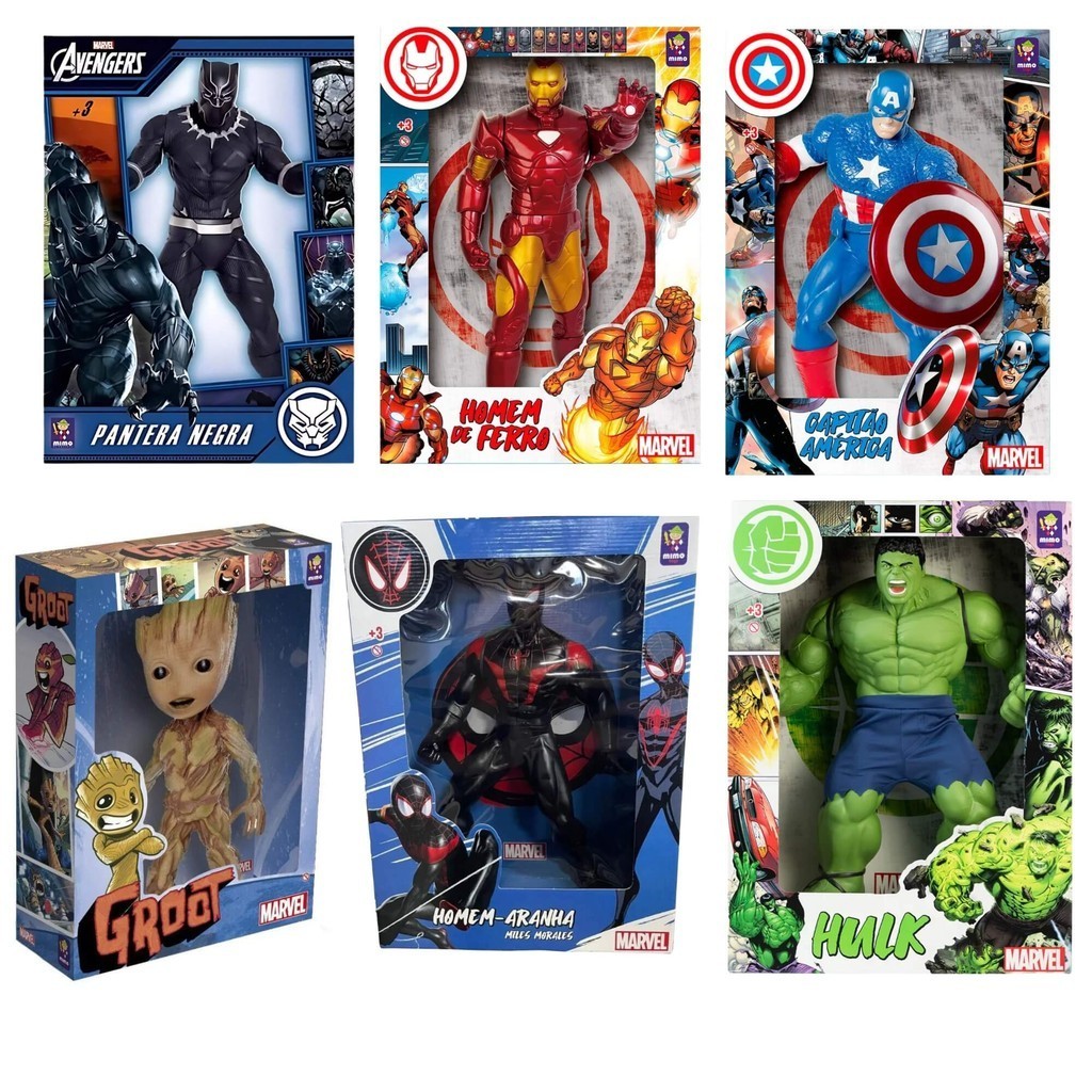 Boneco Articulado Marvel Vingadores 45 cm Mimo Toys Brinquedo Infantil Figura de Ação Super Heróis em Oferta na Shopee