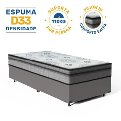 Cama Box com Colchão de Espuma D33 Pillow In D'Angelis Ortosleep Solteiro King 96cm