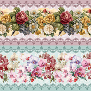 Tricoline Digital Barrado Floral Esplendor, 55cm x 1,50mt em Oferta na Shopee