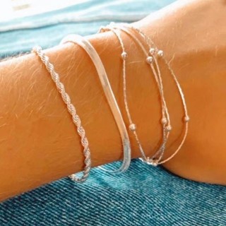 kit3 pulseiras prata 925 cordão baiano fio liso metalizado cobra bolinha