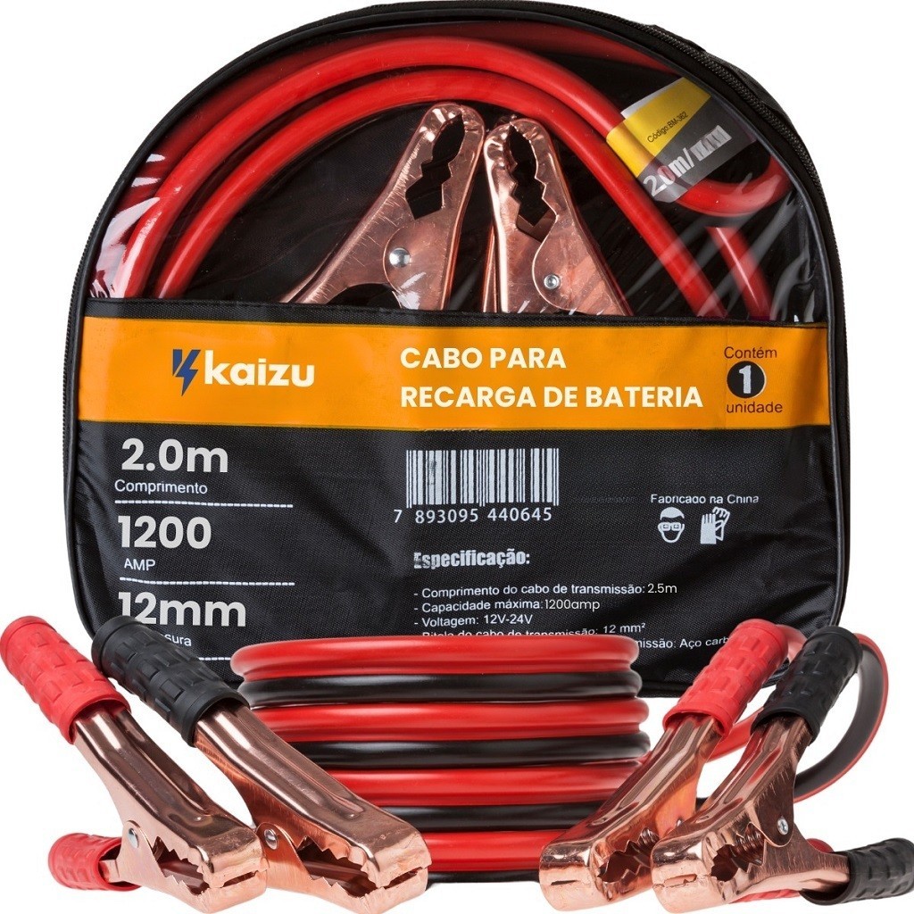 Cabo Chupeta Carregador Bateria 800amp 2.5m Carro Caminhao Moto