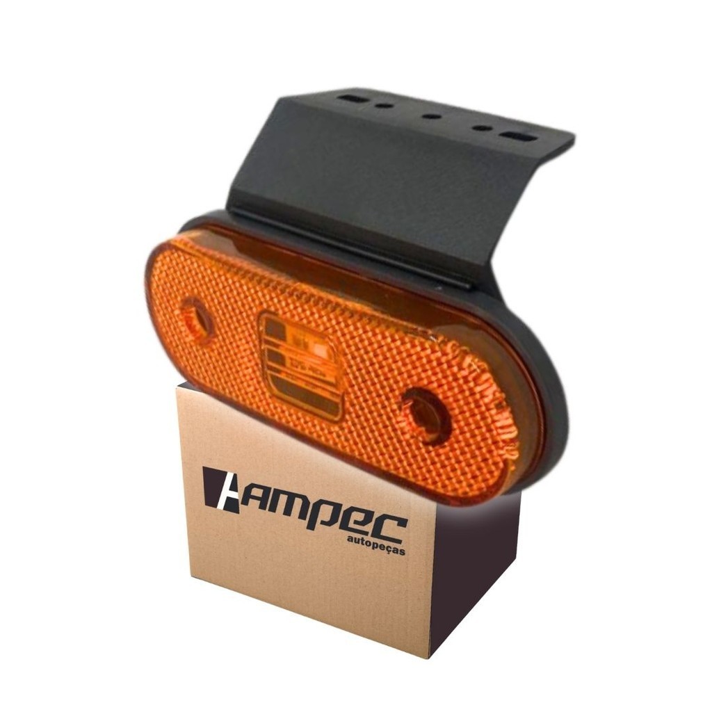 Lanterna Lateral LED Para Carreta Facchini Caminhão Trailer Reboque Com Suporte Amarela em Oferta na Shopee