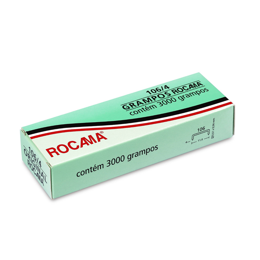Grampo 106/4 Galvanizado Rocama (caixa c/ 3000 grampos)
