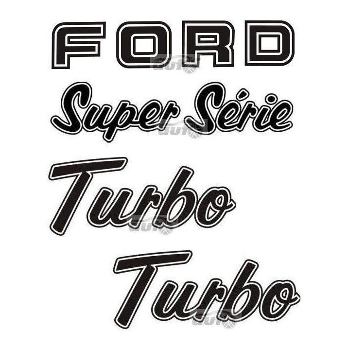 Emblema Ford + Super Série + Turbo Pretos - F1000 1993 À 95