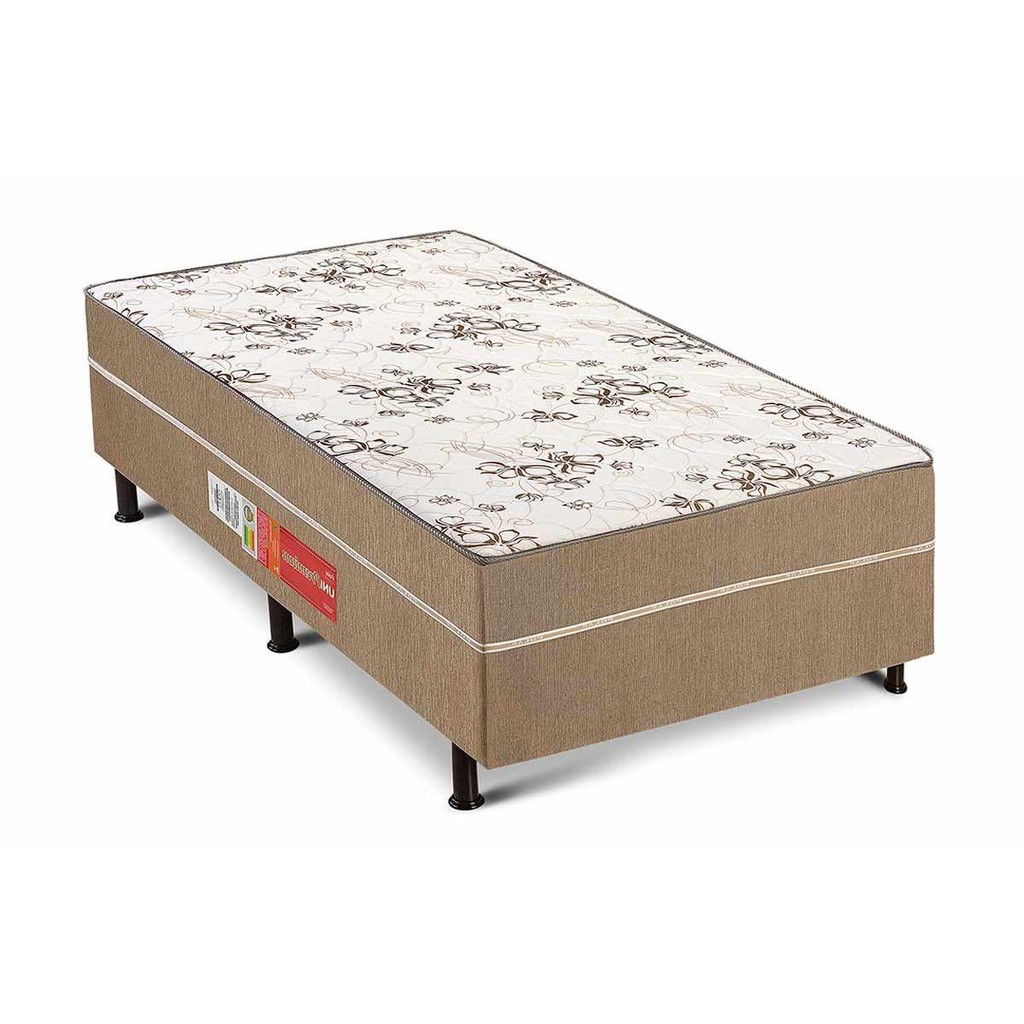 Cama Box Conjugado Solteiro: Colchão Ortopédico UniPremium Class Clean (88x188x40) Polar - Home & Living