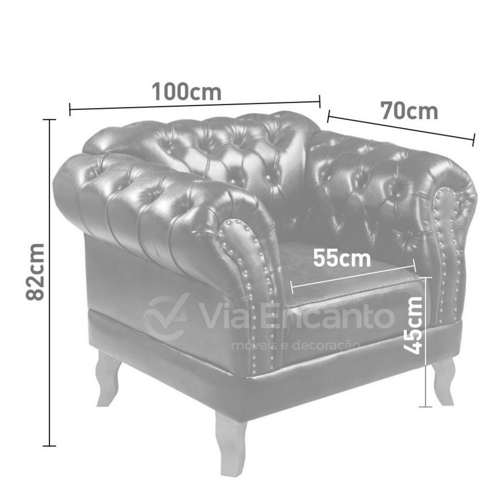 Detalhes do Poltrona Chest Elisabeth Courano, Otimo Conforto