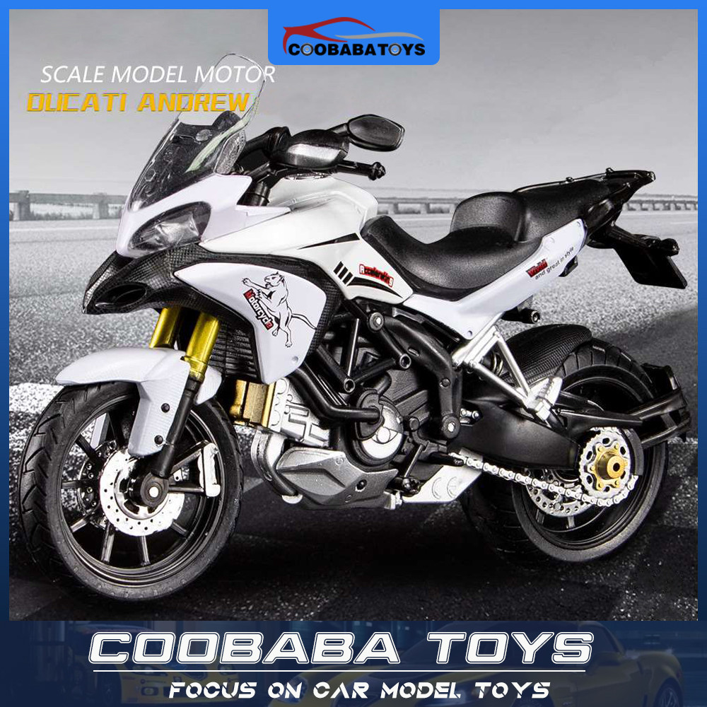 CBB 1 : 12 Ducati Andrew Motocicleta Liga Diecast Modelo De Carro Brinquedo Som Luz Puxar Para Trás Crianças Meninos Adu