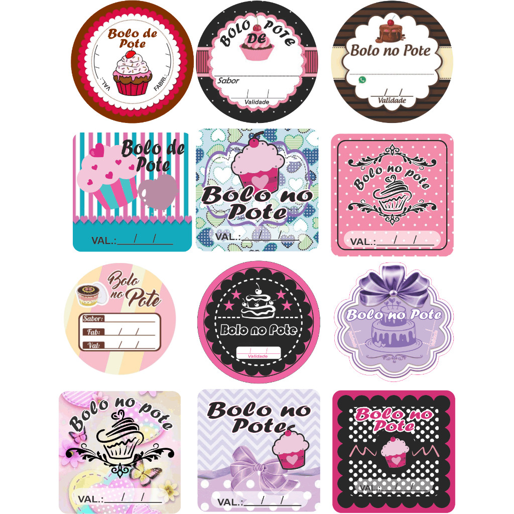 50 100 150 200 UNIDADES ADESIVO ETIQUETA TAG REDONDO 3,5 CM  BOLO DE POTE ESCOLHA O MODELO MODELO A PROVA DE AGUA  AUTO ADESIVA UNIDADES PARA EMBAGENS CAIXAS SAQUINHO PAPEL TERMICO POTES E POTES DE GELADEIRA