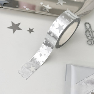 Fita Adesiva Estrela Prateada De 15 Mm DIY Decoração De Álbum De Recortes em Oferta na Shopee
