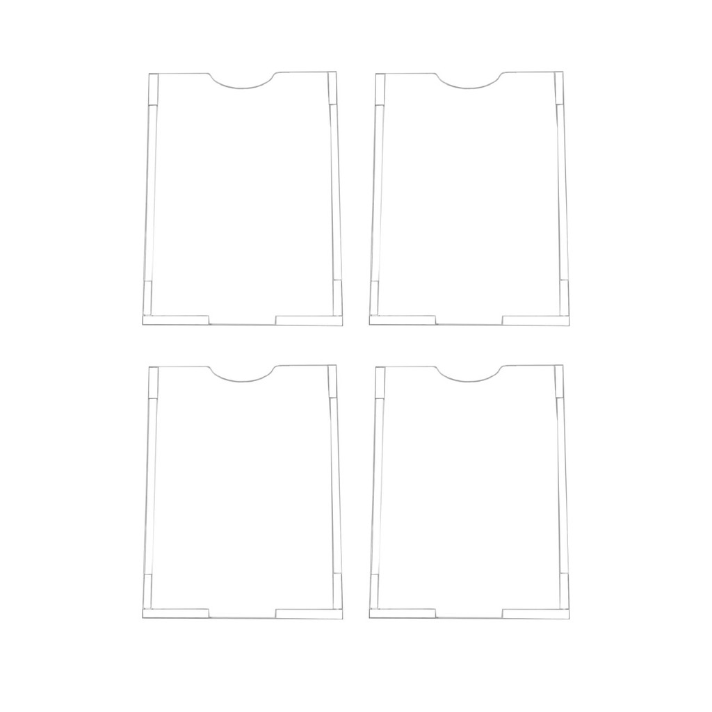 Kit 4 Suportes Display A4 Vertical em Acrílico 2mm Para Mesa Porta Folha Preço e Cardápio Fácil Uso
