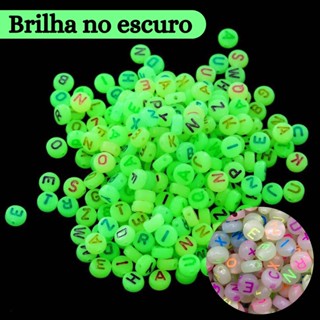 Miçangas Letras Brilha no Escuro 20 a 100 Gramas 750 Peças 7mm em Oferta na Shopee