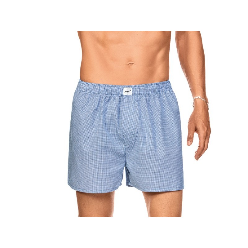 Cueca Samba Canção Quadriculada Jeans