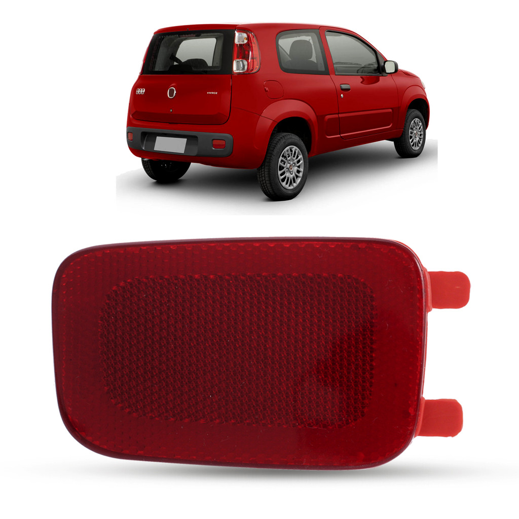 Refletor Lanterna Olho de Gato Para-Choque Traseiro Fiat Uno Vivace 2010 2011 2012 2013 2014