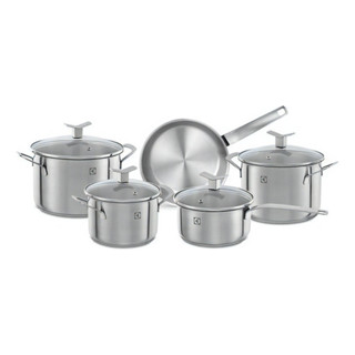 Conjunto de Panelas em Aço Inox Electrolux com 5 Peças em Oferta na Shopee