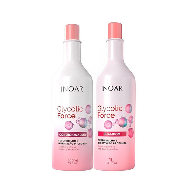 Inoar Kit Glycolic Force Shampoo 1L Condicionador 800ml - Beauty