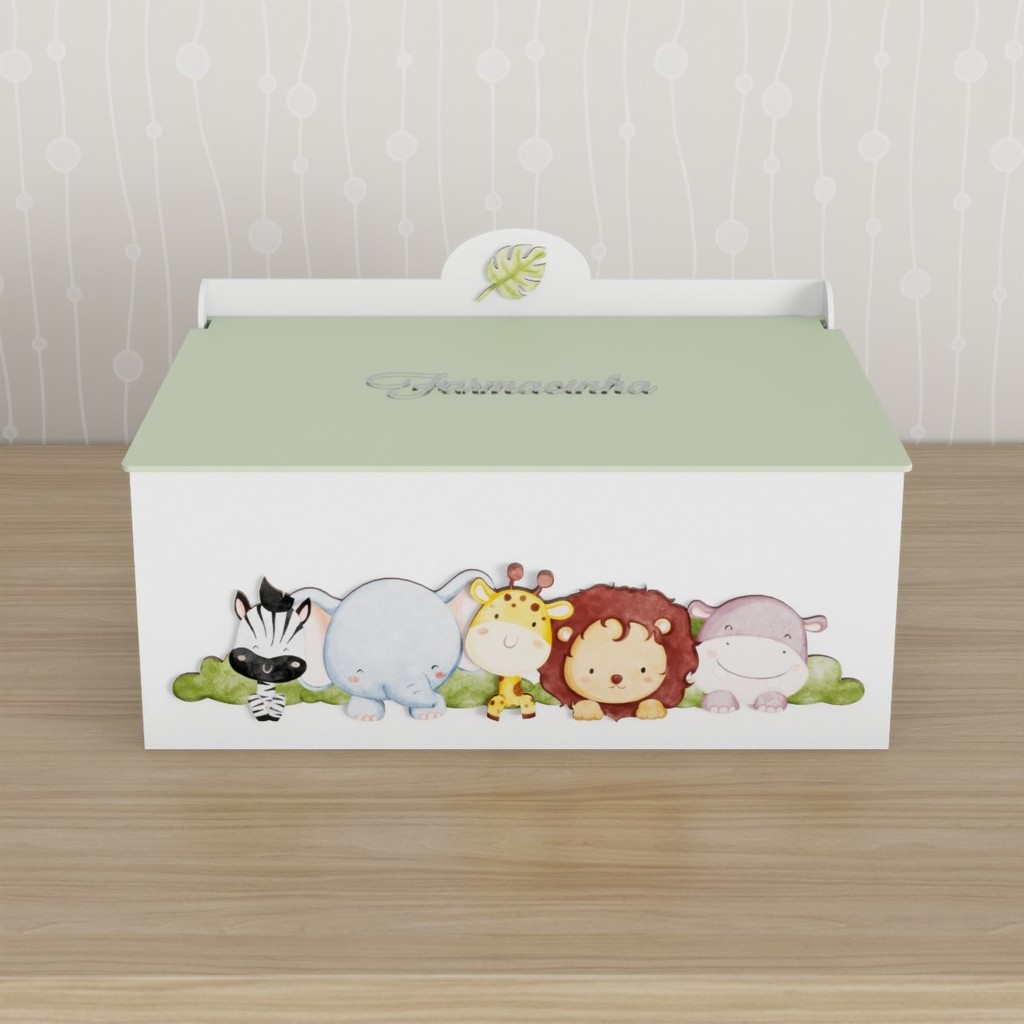 Farmacinha Kit Higiene MDF Quarto Infantil Safari Selva