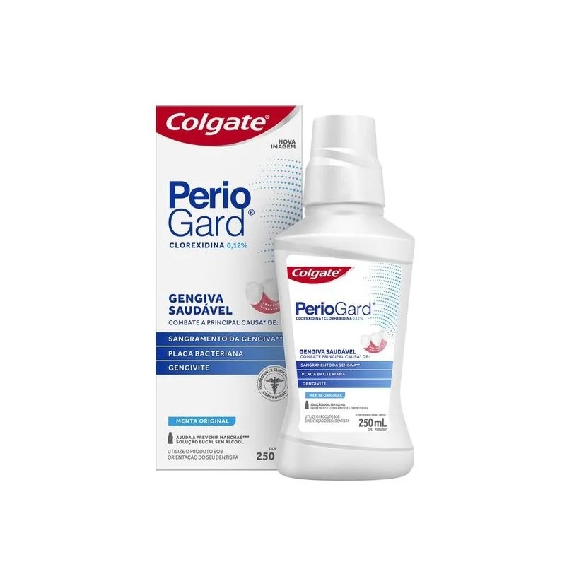 Enxaguante Bucal Colgate PerioGard Sem Álcool Sabor Menta Original 250ml Clorexidina 0,12%