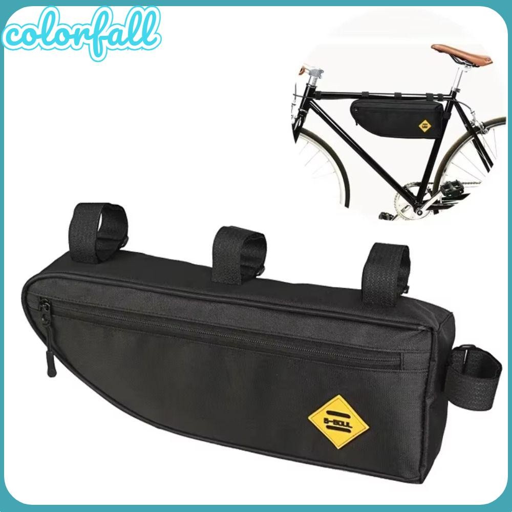 COLORFALLC Bolsa Triangular Para Bicicleta , Tubo Frontal Com Quadro De À Prova D'água Ciclismo De Grande Capacidade