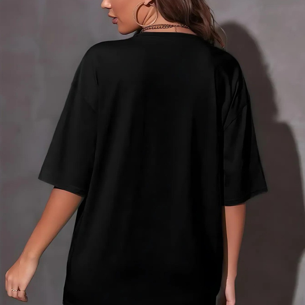 Camiseta feminina oversize algodão estampada para todos os estilos
