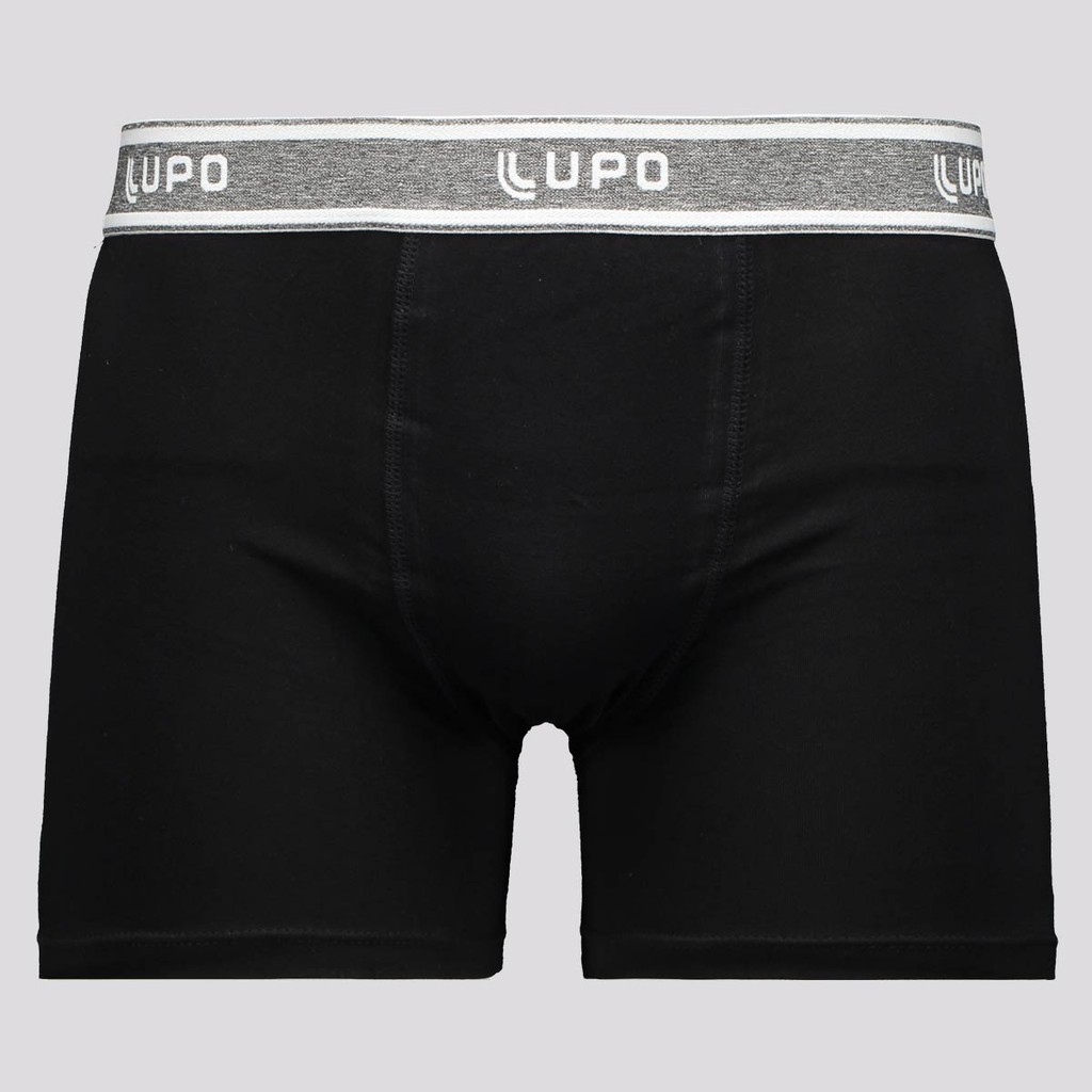 Cueca Boxer Lupo Basic Algodão com Elastano Preta em Oferta na Shopee