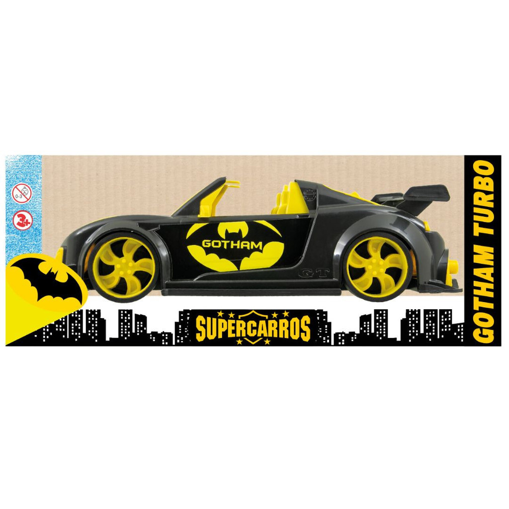 Carro Batman Porsche Luxo Brinquedo Grande Realista Presente Amarelo Gotham Preto Original Kendy