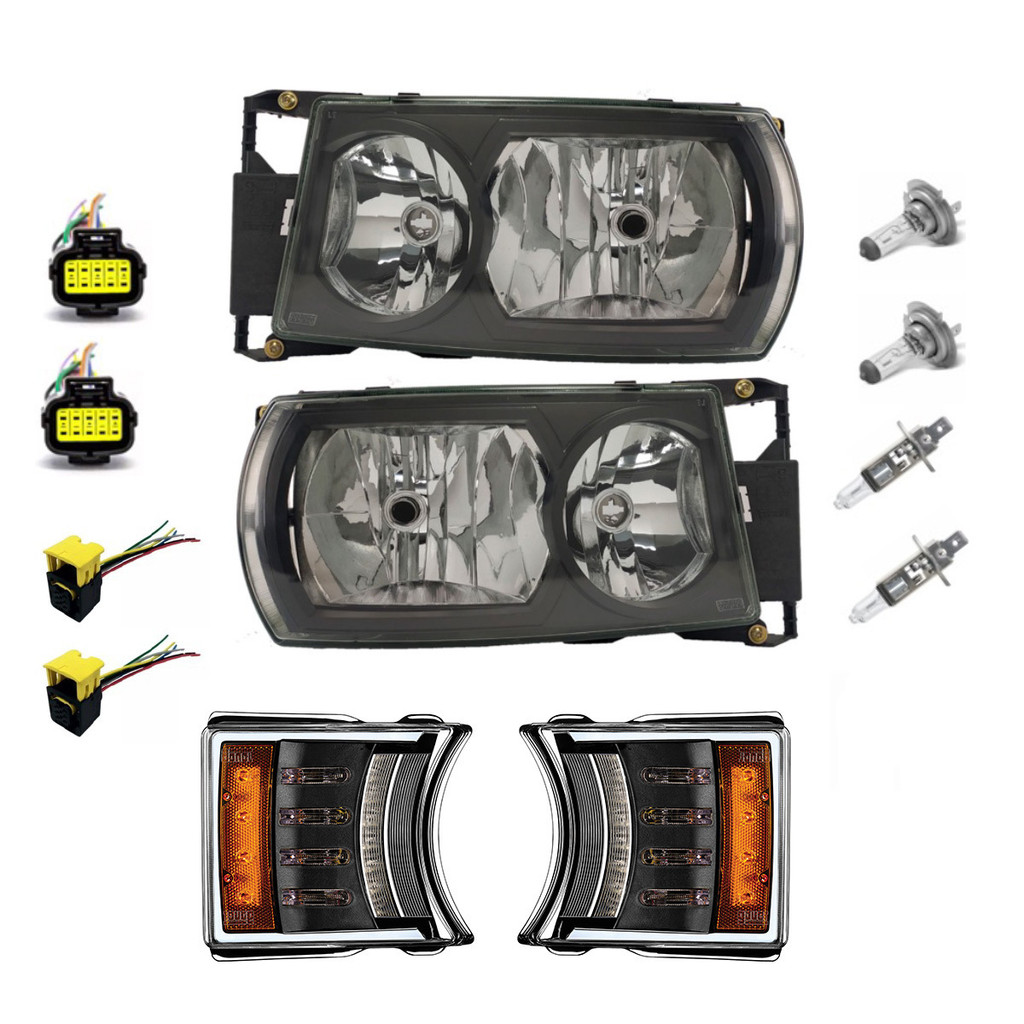 Kit Farol Seta Pisca Led Mascara Negra Compatível Scania V8 S4 S5 P/G/R 12 Edição Especial em Oferta na Shopee