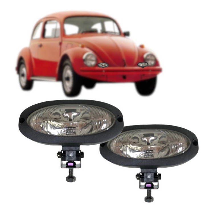 Par Farol Auxiliar Oval Mini H3 Ou Xenon Universal