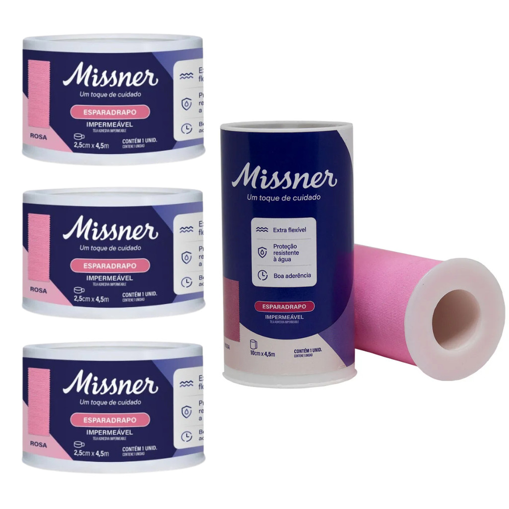 6 Esparadrapo Impermeável Rosa Missner Todos os Tamanhos