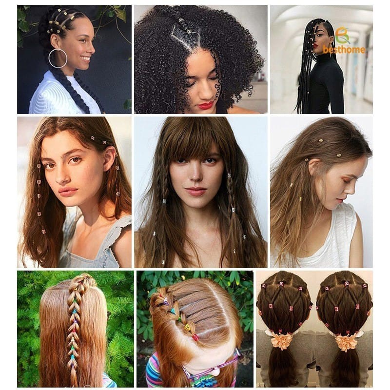 Detalhes do 100 peças Anéis para trança Para Box Braids Tranças Jumbo Dreds Cabelos