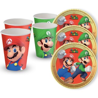 Kit Festa SUPER MARIO BROS 8 Pratos + 8 Copos Descartável 200 Ml Papel - FESTCOLOR em Oferta na Shopee