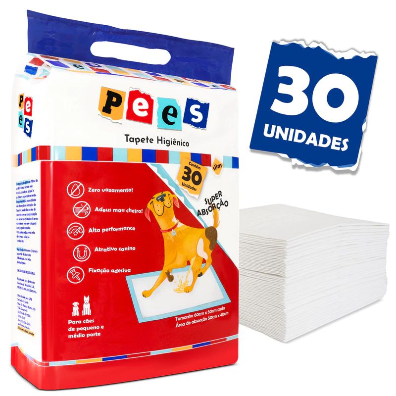 Tapete Higiênico para Cães 50x60cm Pacote com 30 Unidades