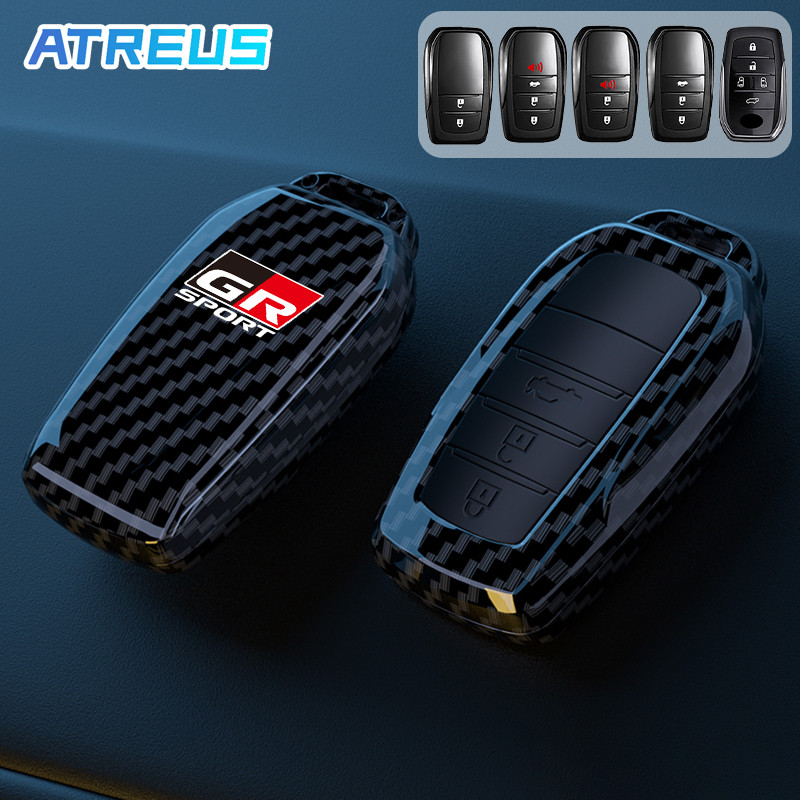Toyota GR Capa Para Chave De Fibra De Carbono Envoltório Completo Capa Anti-Queda Carro Chave De Protetor Para Toyota Corolla Cross Hilux SW4 RAV4 Yaris Sedan Hatch Etios