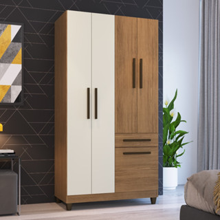 Guarda Roupa Solteiro 5 Portas 1 Gaveta Laguna Faimec em Oferta na Shopee